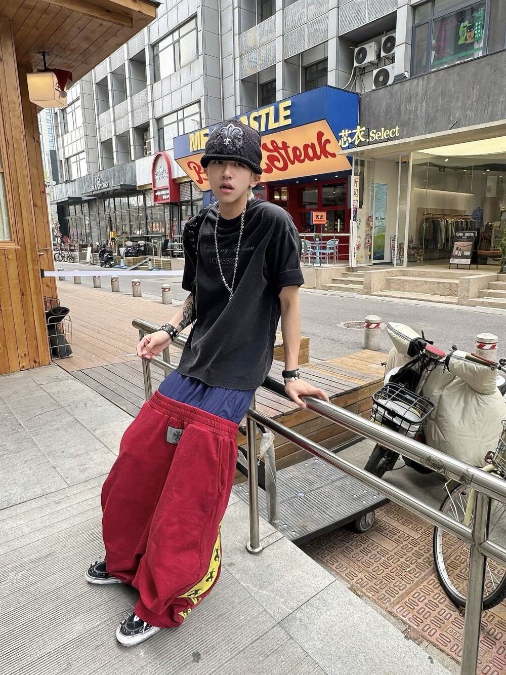 Double Waisted Baggy Sag Sweats Red Blue Yellow Ferrari Graphic Sweatpants